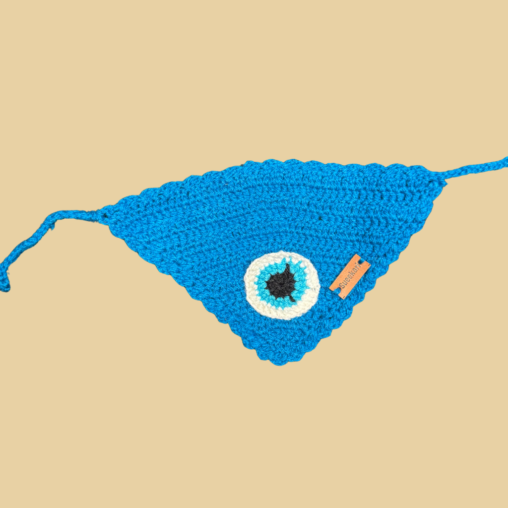 Evil Eye Crochet Bandana | For Dogs & Cats | Pawgy Pets