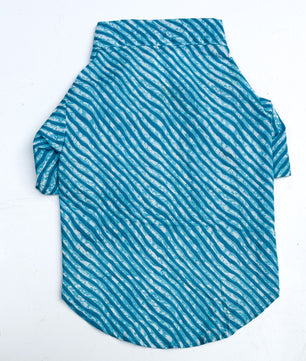 Pawgy Pets Lehriya kurta blue for Cats