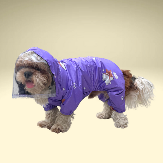Pawgy Pets Full Coverage Raincoat: Purple