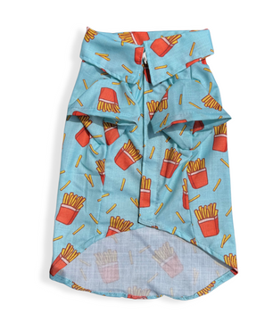 Pawgy Pets Fries over guys Shirt Blue for Dogs