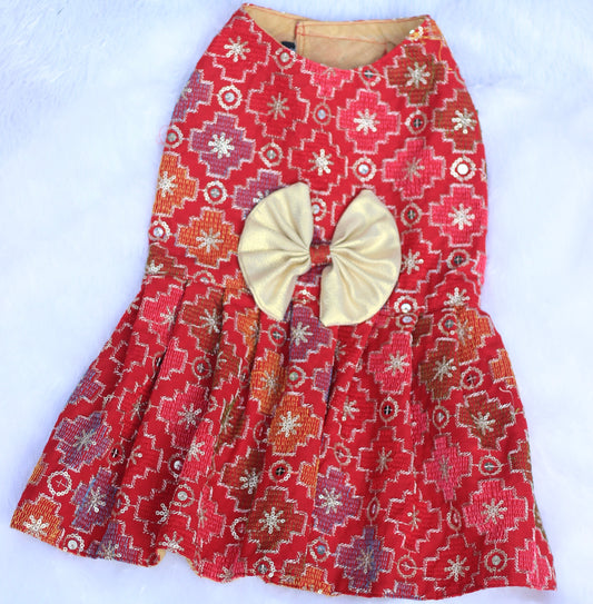 Pawgy Pets Festive Dress Patola for Dogs