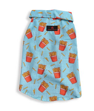 Pawgy Pets Fries over guys Shirt Blue for Dogs