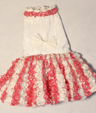 Pawgy Pets Silver & Pink Floral Tutu Dress for Dogs and Cats