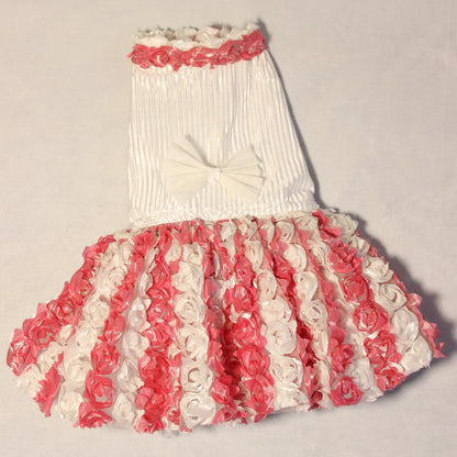 Silver Pink Floral Tutu Dress | Luxe Collection | Pawgy Pets