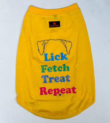 Lick Fetch Treat Repeat Yellow