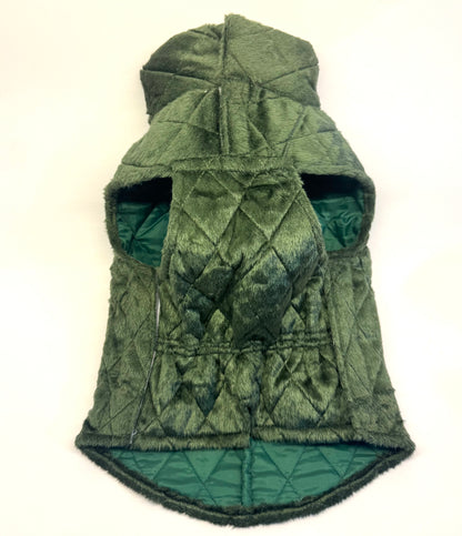 Olive Green Quilted Jacket | For Dogs & Cats | Pawgy Pets