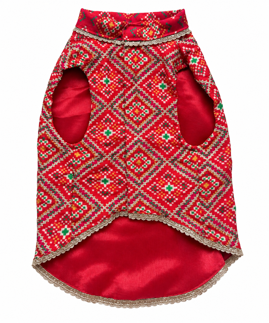 Red Patola Kurta | Luxe Collection | Pawgy Pets