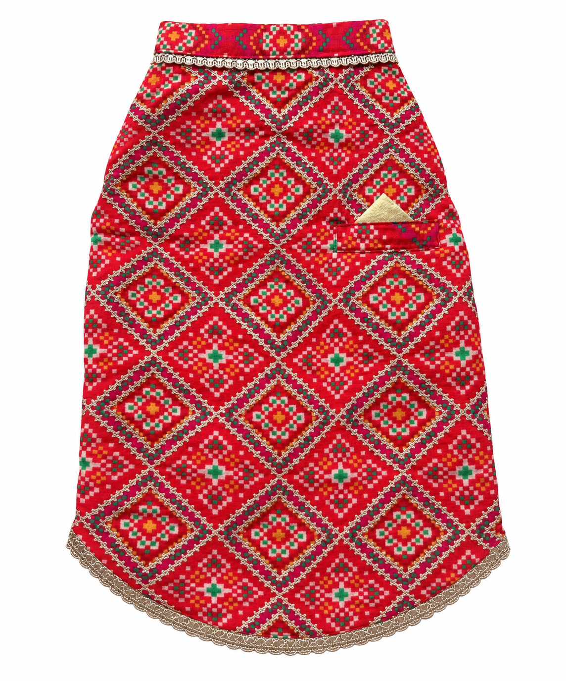 Red Patola Kurta | Luxe Collection | Pawgy Pets