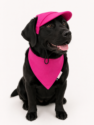 Hot Pink Cap and Bandana Set | For Dogs | Pawgy Pets