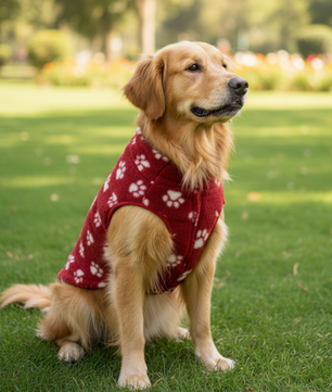 Pawgy Pets Fur sweater: Maroon Paws