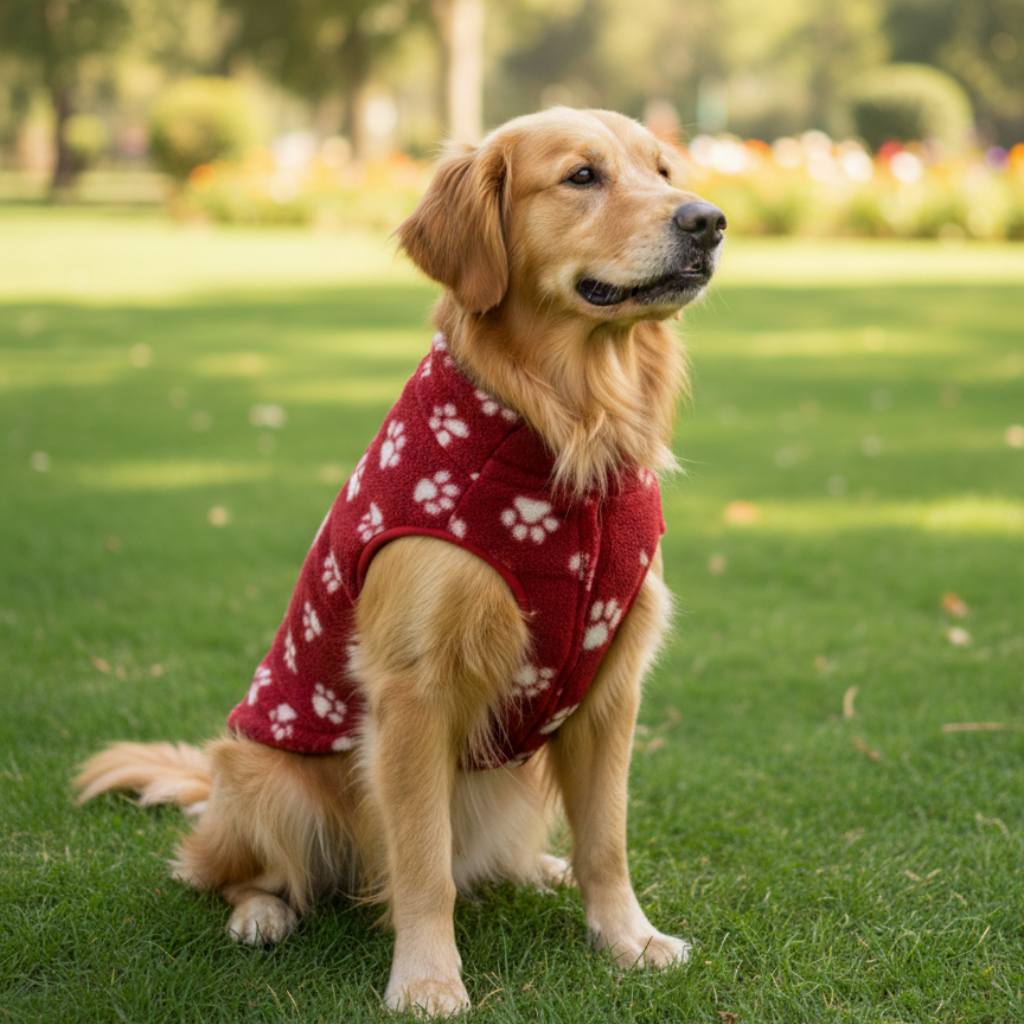 Pawgy Pets Fur sweater: Maroon Paws