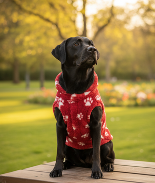 Pawgy Pets Fur sweater: Maroon Paws