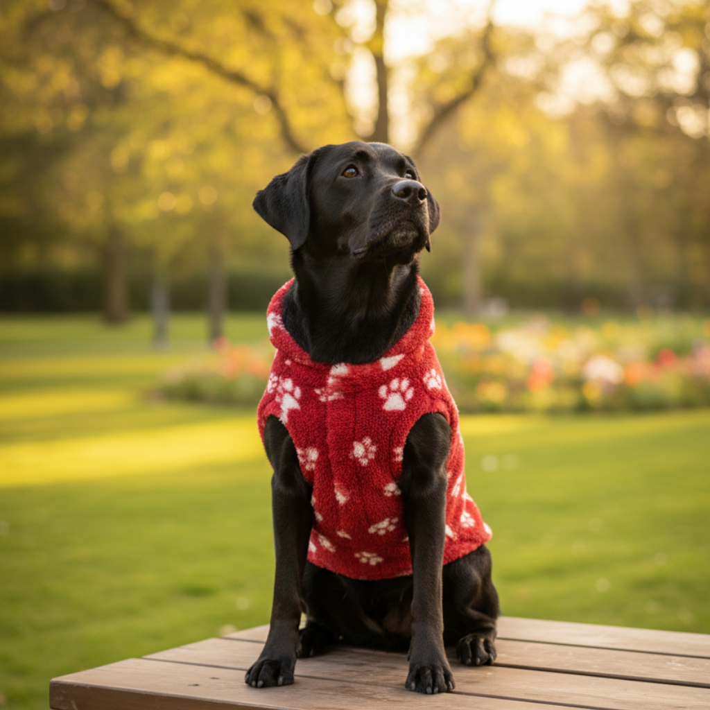 Pawgy Pets Fur sweater: Maroon Paws