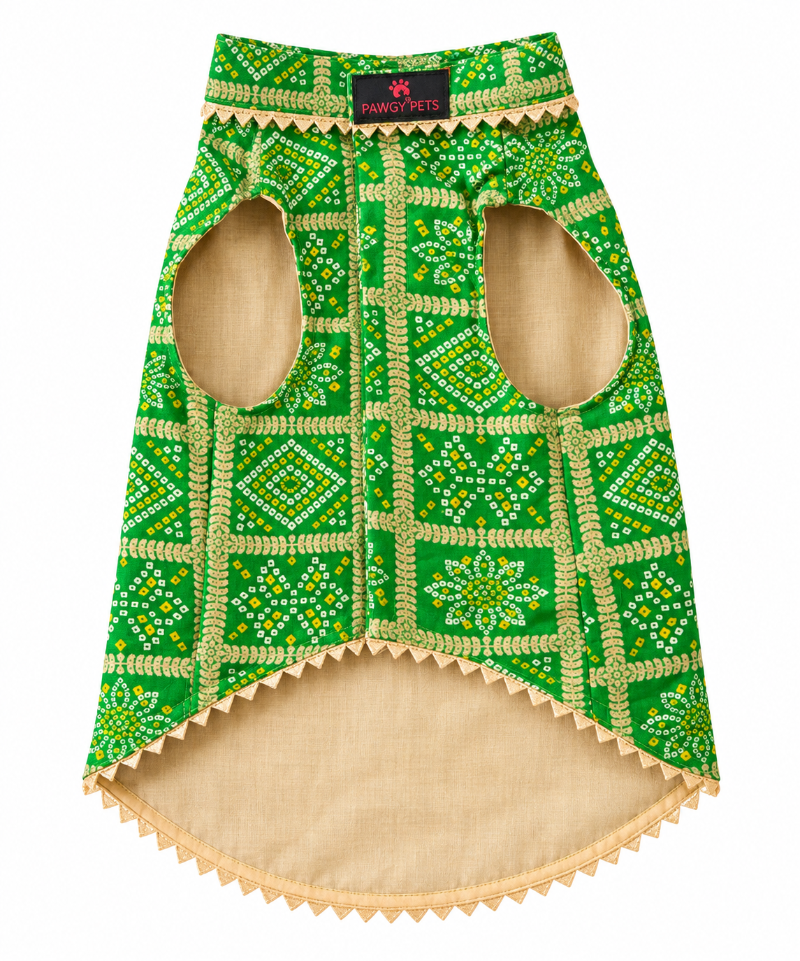 Green Bandhani Kurta | For Dogs | Pawgy Pets