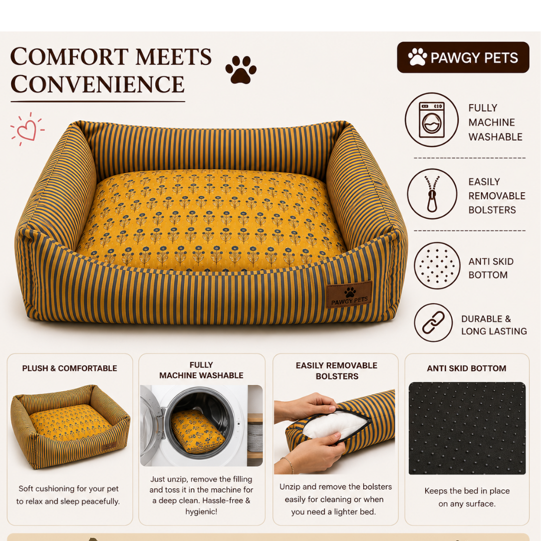 Bagru Bloom Bed | Dog Bed | Pawgy Pets