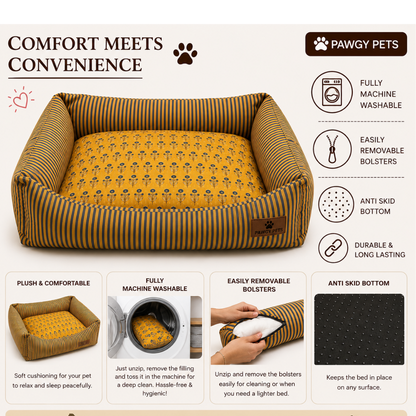 Bagru Bloom Bed | Dog Bed | Pawgy Pets