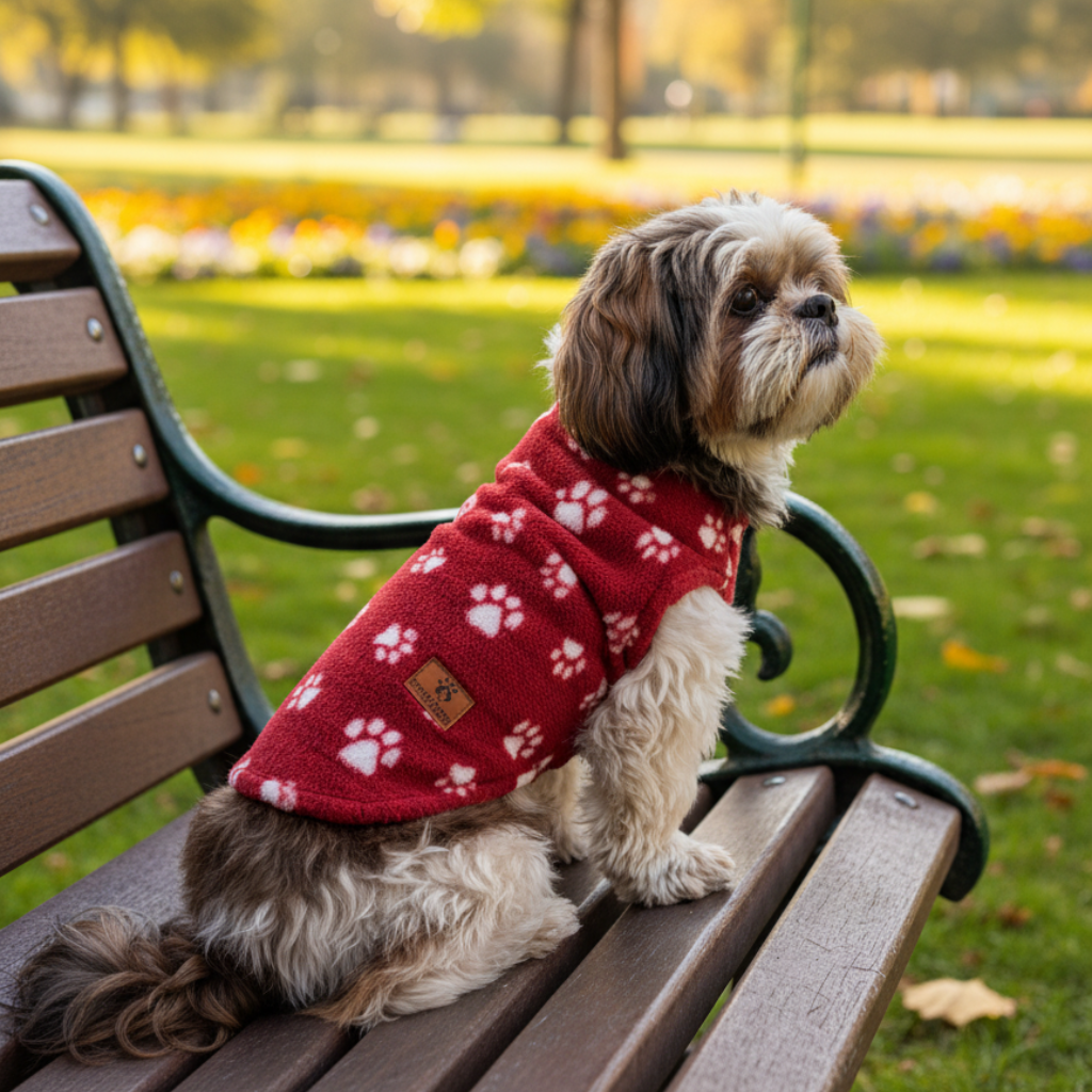 Pawgy Pets Fur sweater: Maroon Paws