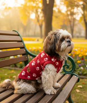 Pawgy Pets Fur sweater: Maroon Paws