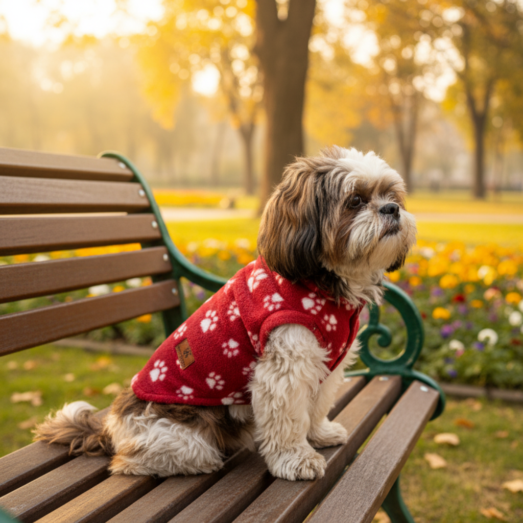 Pawgy Pets Fur sweater: Maroon Paws