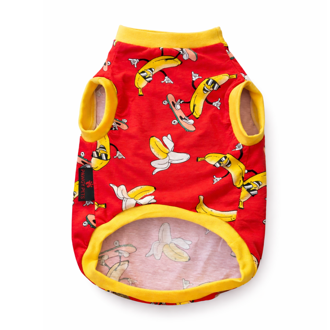 Pawgy Pets Banana T-shirt Red for Dogs