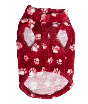 Pawgy Pets Fur sweater: Maroon Paws for Cat