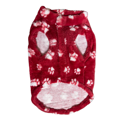 Pawgy Pets Fur sweater: Maroon Paws for Cat