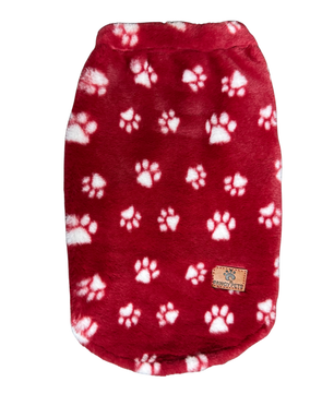 Pawgy Pets Fur sweater: Maroon Paws for Cat
