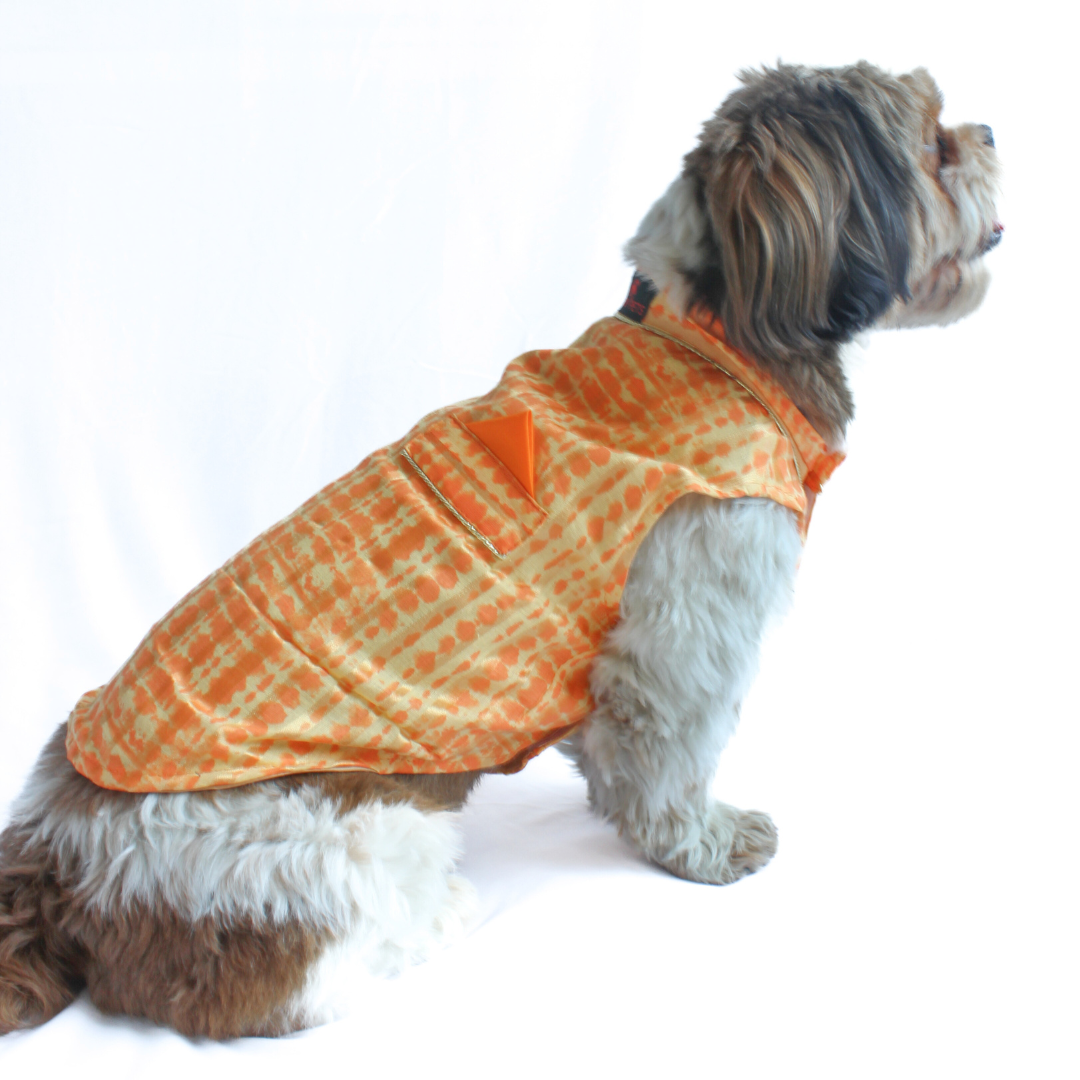 Yellow Orange Tie & Dye Kurta | For Dogs | Pawgy Pets