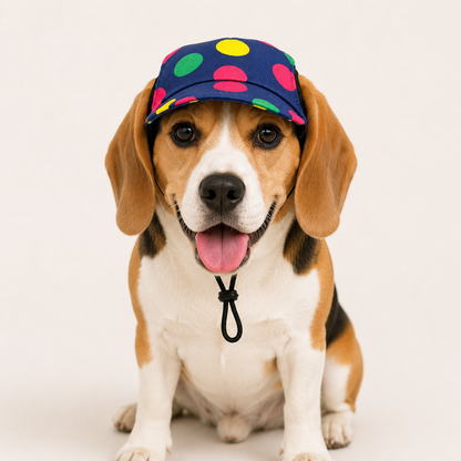 Denim Multi Polka Cap | For Dogs | Pawgy Pets