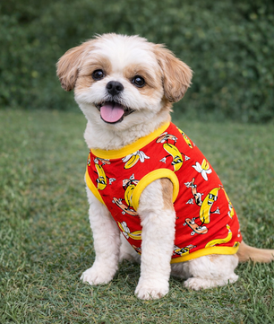 Pawgy Pets Banana T-shirt Red for Dogs