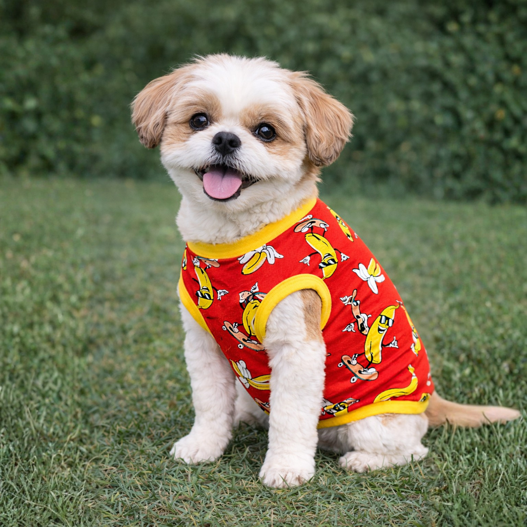 Banana T-shirt | Red | For Dogs | Pawgy Pets