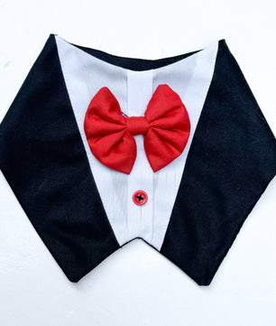 Pawgy Pets Formal Tux Bandana: Black for Dogs & Cats