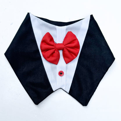 Pawgy Pets Formal Tux Bandana: Black for Dogs & Cats