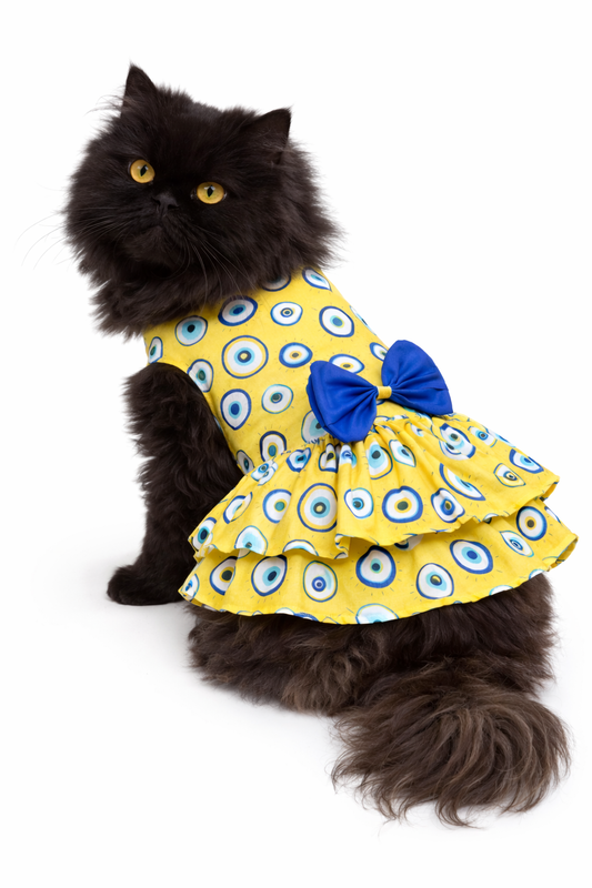 Pawgy Pets Evil Eye Dress Yellow (Cat)