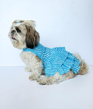 Pawgy Pets Lehriya Dress Blue for Dogs