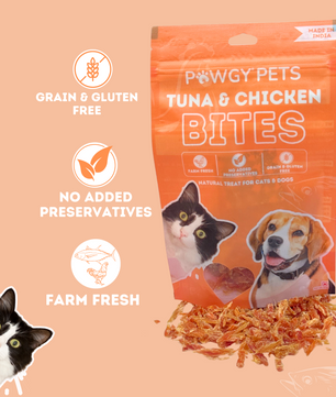 Pawgy Pets Chicken & Tuna Treat for Cats and Dogs- 50g