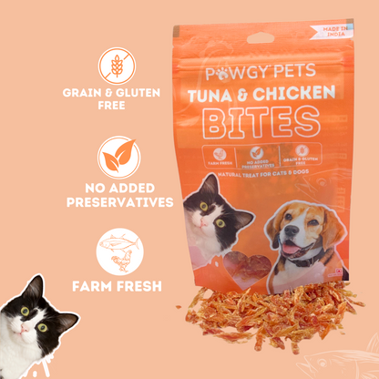 Pawgy Pets Chicken & Tuna Treat for Cats and Dogs- 50g