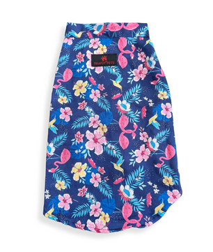 Pawgy Pets Hawaiian Flamingo sando navy blue for Dogs