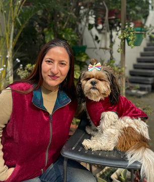 Reversible Sleeveless Jacket: Human (Unisex) + Pet Reversible Sando