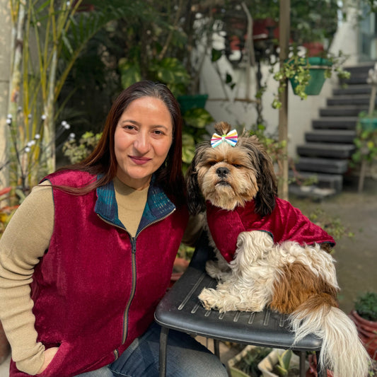 Reversible Sleeveless Jacket: Human (Unisex) + Pet Reversible Sando