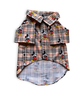 Pawgy Pets Mickey Check Shirt Beige for Dogs