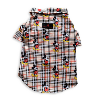 Pawgy Pets Mickey Check Shirt Beige for Dogs