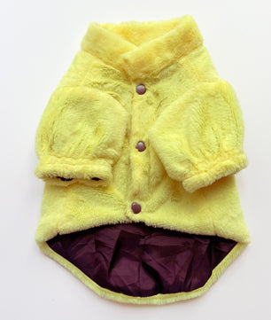 Pawgy Pets Fur Puffer Jacket: Lime Yellow for Dogs & Cats