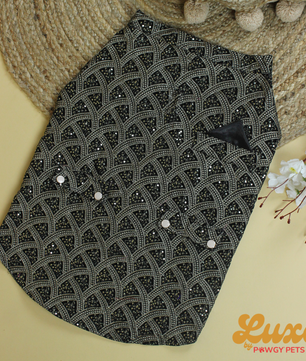 Luxe by Pawgy Pets embroidered Velvet Sherwani Black