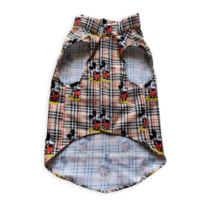 Mickey Check Sando | Beige | For Dogs | Pawgy Pets