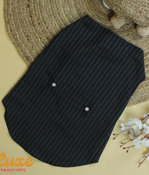 Luxe by Pawgy Pets Black Stripe  Bowtie Tuxedo
