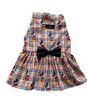 Pawgy Pets Mickey Check Dress Beige for Dogs