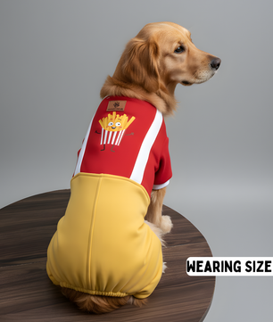 Pawgy Pets Fries Dungaree Pet Sweatshirt - Red