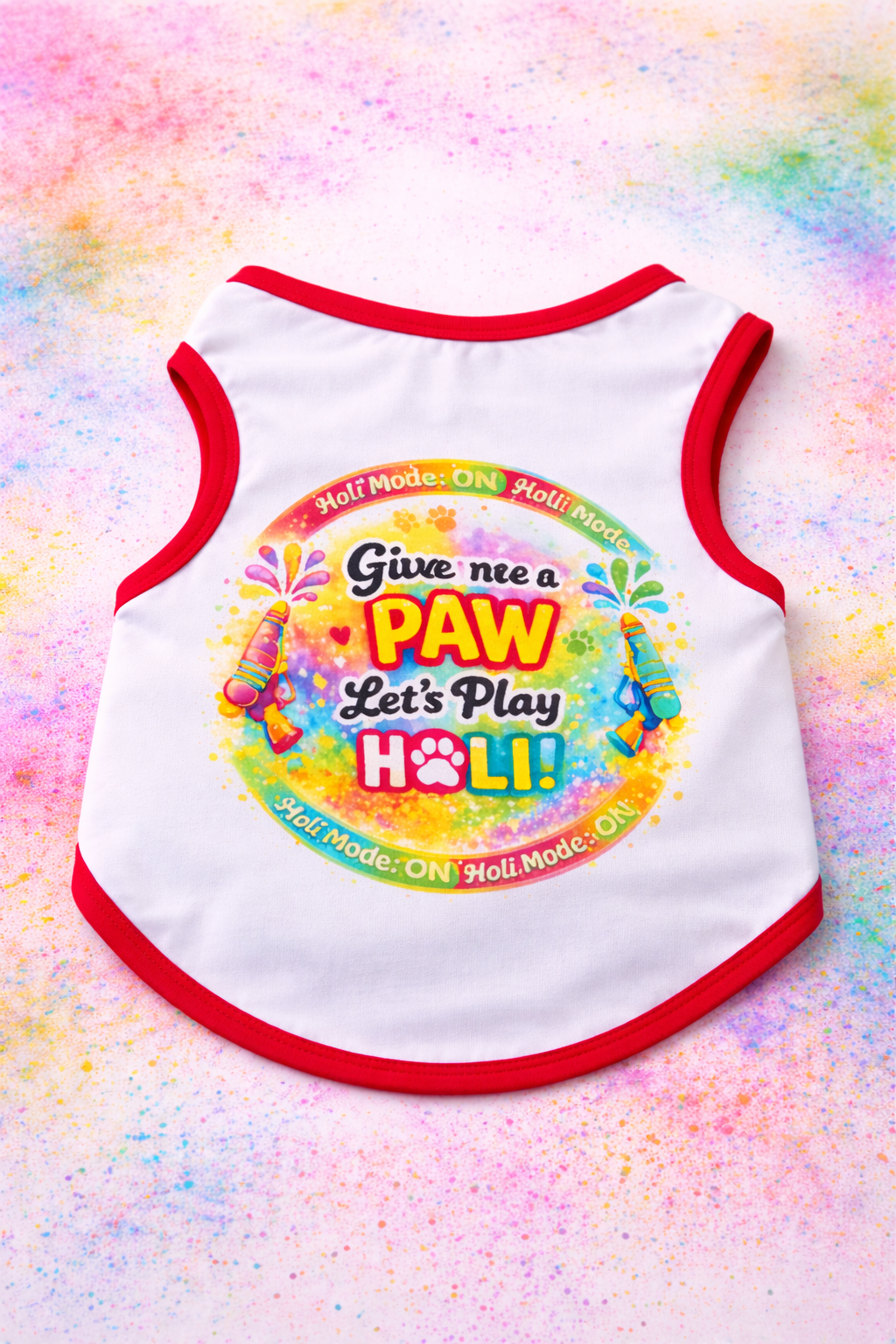 Pawgy Pets “Paw Wali Holi” T-shirt for Dogs and Cats
