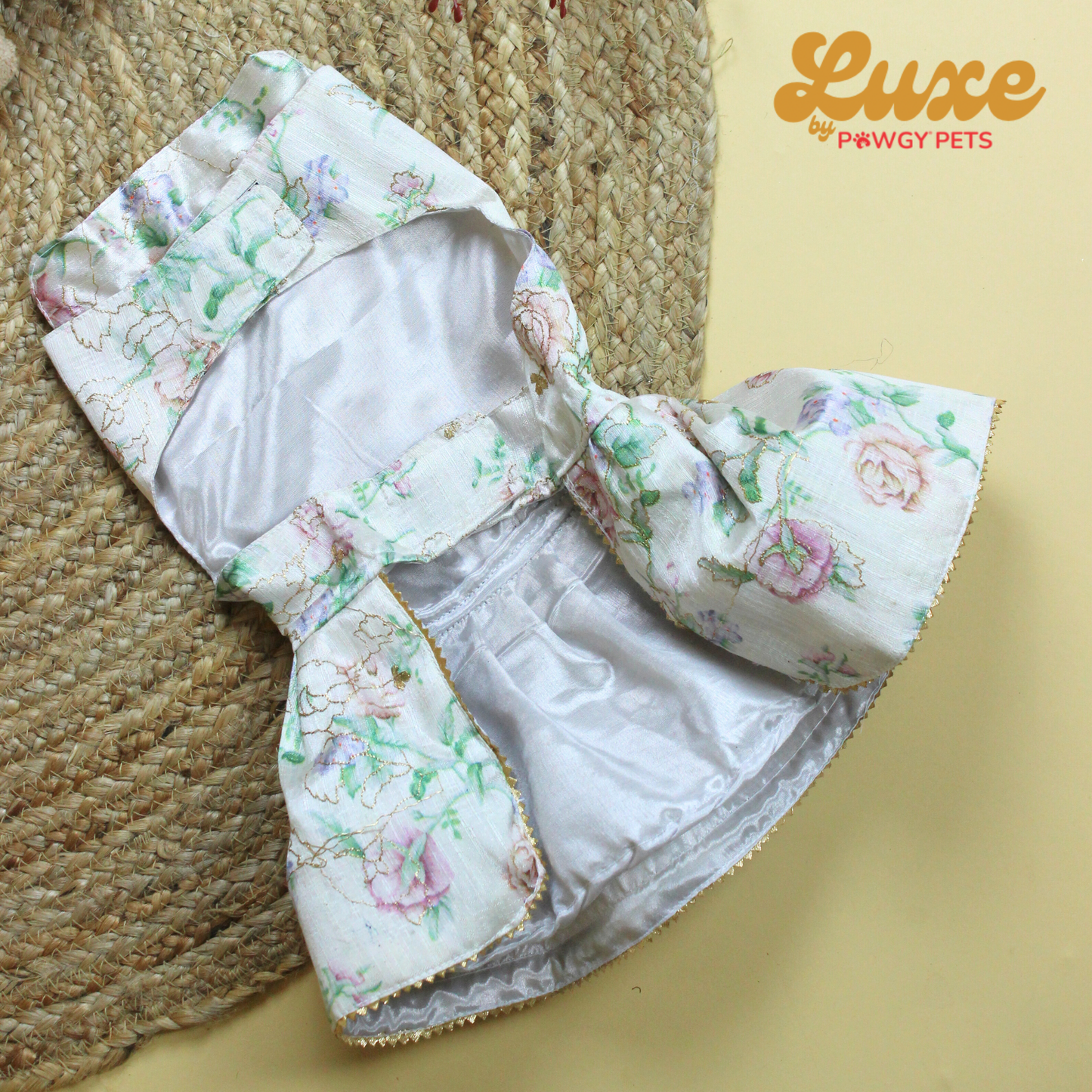 White Floral Dress | Luxe Collection | Pawgy Pets